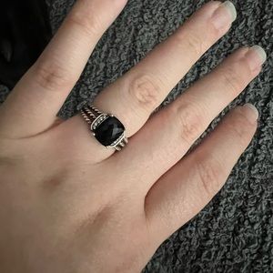 david yurman petite wheaton ring with black onyx and diamonds